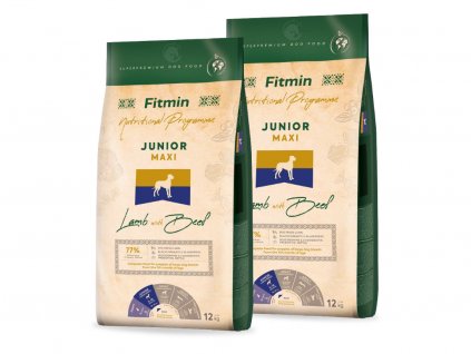 Fitmin Dog Maxi Junior Lamb With Beef 2 x 12 kg