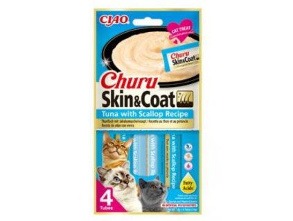 Churu Cat Skin Coat Tuna with Scallop Recipe 4x14g