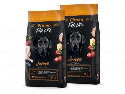 Fitmin Dog For Life Junior large breed 2 x 12 kg granule pro štěňata velkých plemen