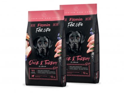 Fitmin dog For Life Duck & Turkey 2 x 12 kg granule pro psy