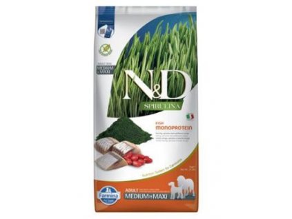 N&D SPIRULINA DOG Adult M L Herring & Wolfberry 7kg