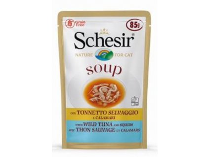 Schesir Cat kapsa Adult Soup tuňák oliheň 85g