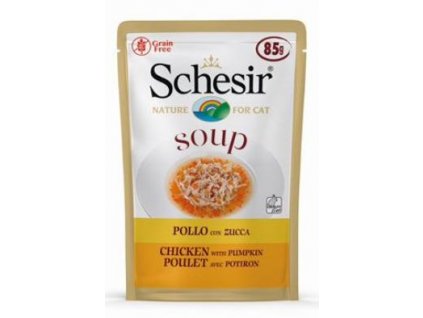 Schesir Cat kapsa Adult Soup kuře dýně 85g