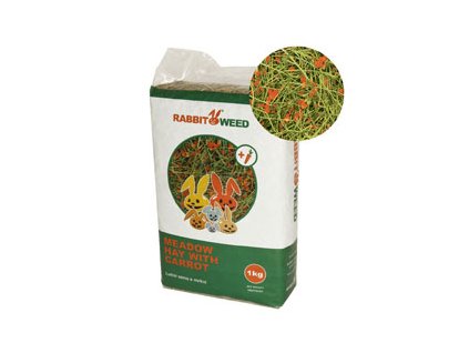 Seno luční s mrkví RabbitWeed 1kg 40 l