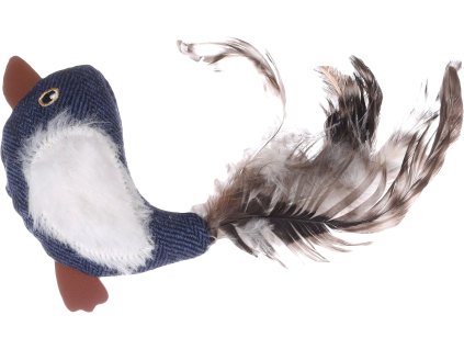 Flamingo Jeany Hračka pro kočky Ptáček Modrá 8,5cm