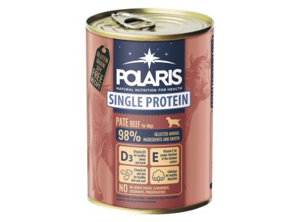 Polaris Single Protein paté Pes Hovězí, konzerva 400 g PRODEJ PO BALENÍ (6 ks)