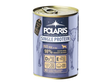 Polaris Single Protein paté Pes Telecí, konzerva 400 g PRODEJ PO BALENÍ (6 ks)