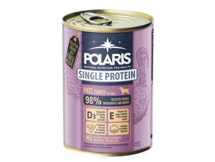 Polaris Single Protein paté Pes Krůtí, konzerva 400 g PRODEJ PO BALENÍ (6 ks)