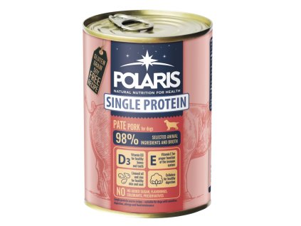 Polaris Single Protein paté Pes Vepřová, konzerva 400 g PRODEJ PO BALENÍ (6 ks)