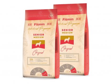 Fitmin Dog Medium Senior 2 x 12 kg granule pro starší psy středních plemen