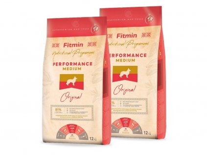 Fitmin Dog Medium Performance 2 x 12 kg granule pro dospělé střední psy v zátěži