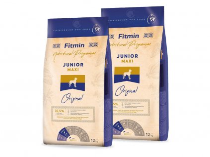 Fitmin Dog Maxi Junior 2 x 12 kg granule pro štěňata velkých plemen druhá fáze výkrmu