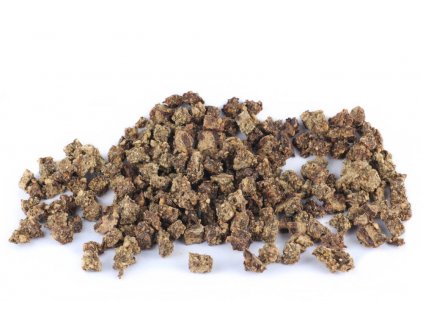 Krmiva Hulín Zvěřinové kostky sušené maso pro psy cca 10 mm 250 g