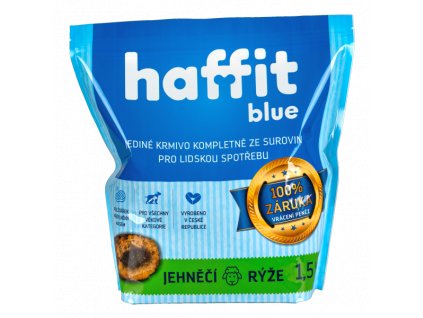 Haffit BLUE polštářky s masem jehněčí rýže 1,5 kg obal