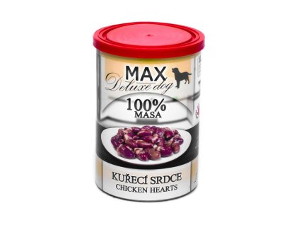 MAX Deluxe Dog kuřecí srdce, konzerva 400 g