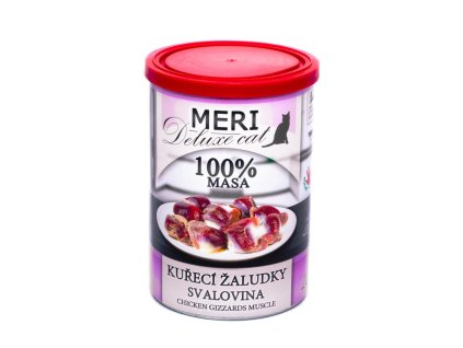 MERI Deluxe Cat kuřecí žaludky svalovina, konzerva 400 g