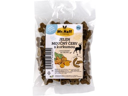 UGF pamlsek pro psy Mr. Haff moučný červ, jelen 80g
