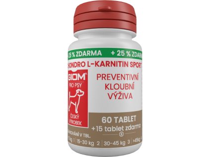 Giom S pes Chondro L karnitin SPORT 60 tbl+25% zdarma