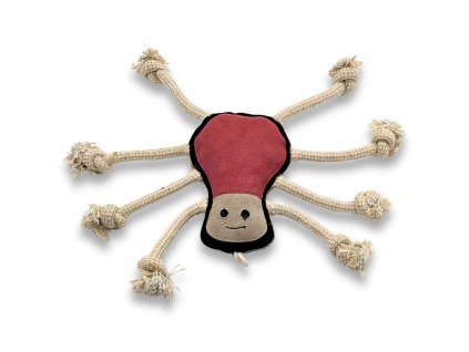 PafDog Pavouk Pajky Hračka pro psy z kůže a juty 38cm