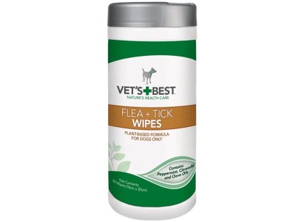 VET’S BEST Čisticí utěrky pro snížení rizika výskytu blech a klíšťat 50ks