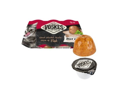 Voskes Cat jelly cups želatinové košíčky s tuňákem a hřebenatkou 6 x 25 g