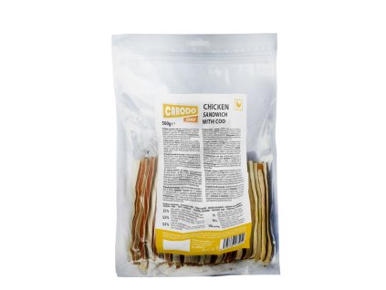 CARODO Dog poch. Kuřecí sendvič s treskou 500g
