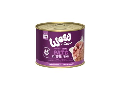 WOW Cat konzerva Senior Paté drůbež s kachnou 200g