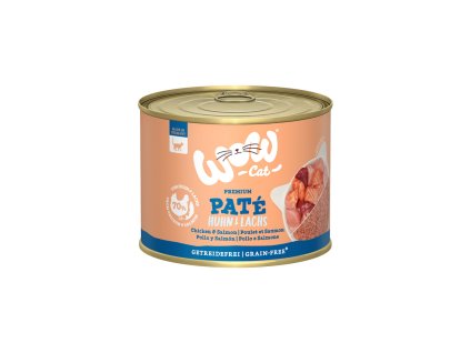 WOW Cat konzerva Adult Paté kuře s lososem 200g