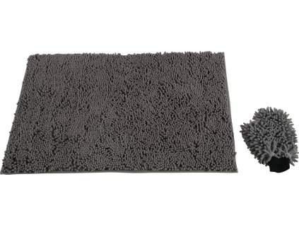 Podložka z mikrovlákna 90x60cm+ rukavice šedá Zolux