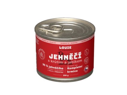 Louie Dog konzerva Jehněčí s krůtím jablky a prebiotiky 200g