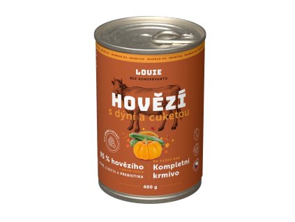 Louie Dog konzerva Hovězí s dýní,cuketou a prebiotiky400g