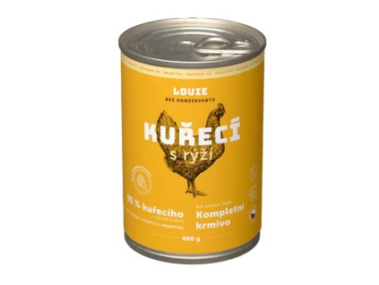 Louie Dog konz. Kuřecí s rýží a prebiotiky 400g