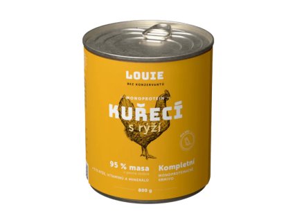 Louie Dog konzerva Kuřecí s rýží a prebiotiky 800g