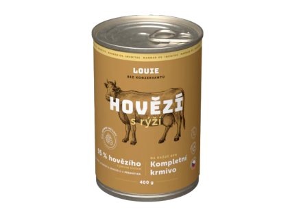 Louie Dog konz. Hovězí s rýží a prebiotiky 400g