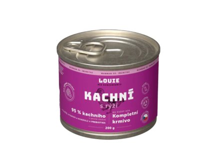 Louie Dog konz. Kachní s rýží a prebiotiky 200g