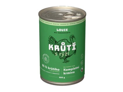 Louie Dog konzerva Krůtí s rýží a prebiotiky 400g
