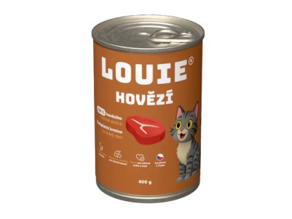 Louie Cat konzerva Hovězí s prebiotiky 400g