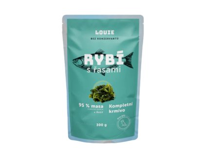 Louie Dog kapsa Rybí s řasami 300g