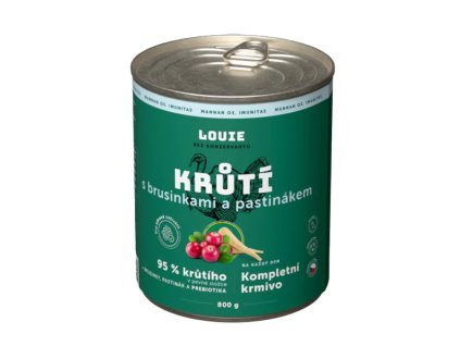 Louie Dog konzerva Krůtí s brusinkami pastinák prebiotiky 800g