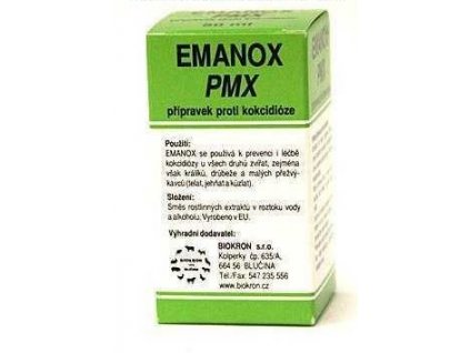 Emanox PMX přírodní 250ml přípravek proti KOKCIDIÓZE, vyrobený z výtažků léčivých rostlin