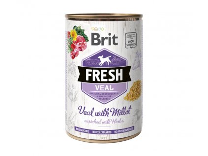 Brit Fresh Dog konz Veal with Millet 400g