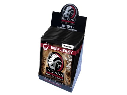 INDIANA Jerky hovězí Original 600g - display