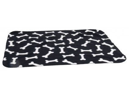 Karlie Fleecová deka černá kost 100x70cm