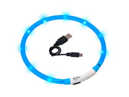 Obojek USB Visio Light LED nabíjecí 70cm modrý KAR