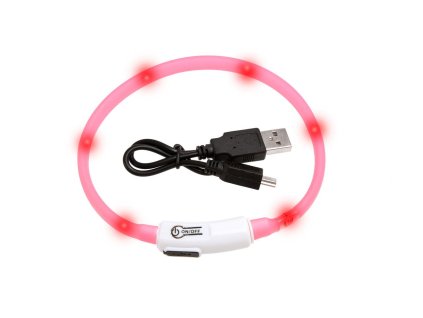 Obojek USB Visio Light 35cm růžový KAR