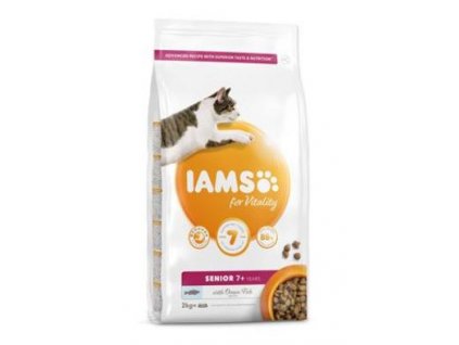 Iams Cat Senior Ocean Fish 2kg granule krmivo pro kočky