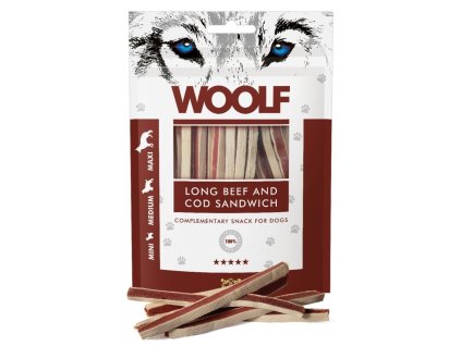 WOOLF pochoutka Soft Beef and Cod Sandwich 100g