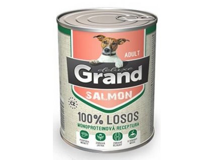 GRAND konz. deluxe pes  losos adult 400g