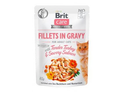 Brit Care Cat Fillets in Gravy Turkey&Salmon 85g