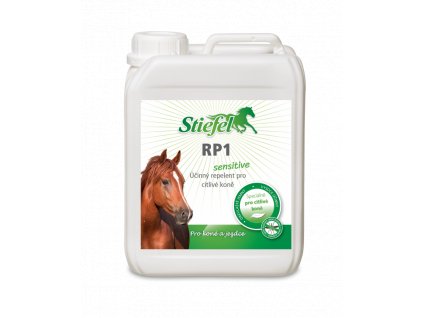 Repelent RP1 Sensitive ekonomické balení - Sprej bez alkoholu pro koně s citlivou kůží, Kanystr, 2,5 l